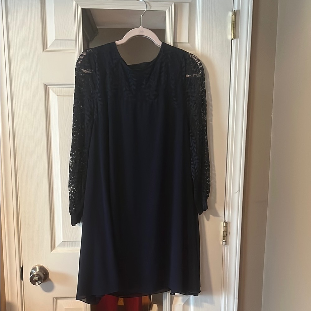 QED London Blue Bishop Sleeve Cocktail Dress